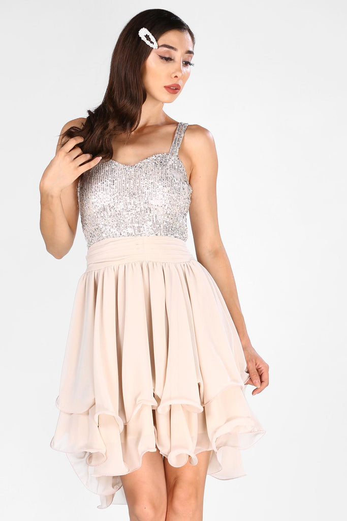 Women's Sequined Silver Dress